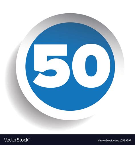 Number Fifty Icon Royalty Free Vector Image Vectorstock