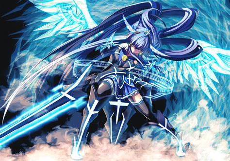 Wallpaper Precure Blue Hair Blue Eyes Wings Sword X Visualillusion Hd