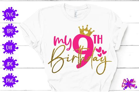 My 9th Birthday Svg Nineth Birthday Svg 9 Years Old Birthday Etsy