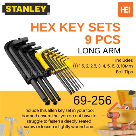 Stanley Allen Wrench Hex Key Set With Holder Ball Tip 15 10mm 69