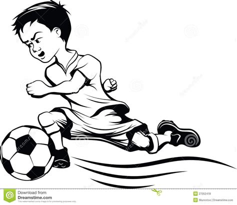 Boy Dribbling A Football Soccer Drawing Soccer Match Drawings Pinterest