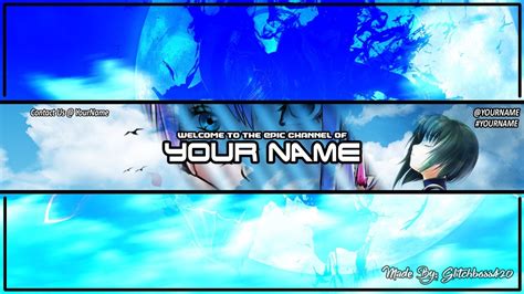 Photoshop Free Hd Anime Youtube Banner Template Psd Direct