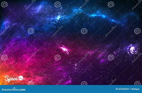 Colorful Space Galaxy Background With Shining Stars Stardust And