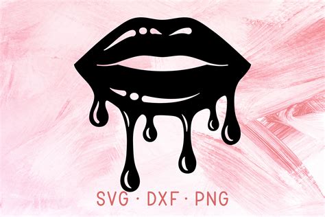 Sexy Make Up Lipstick Cricut Files Blue Dripping Lips Svg Dxf Png Cut