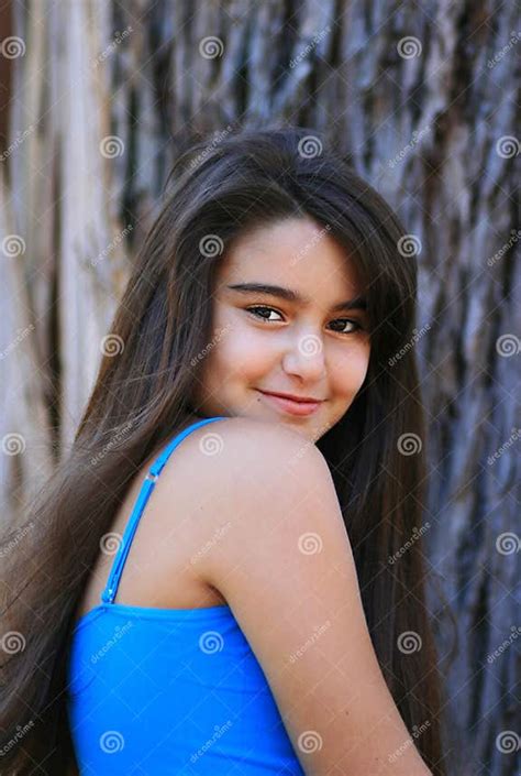 Cute Young Brunette Girl Stock Photo Image Of Girl Dress 26057216