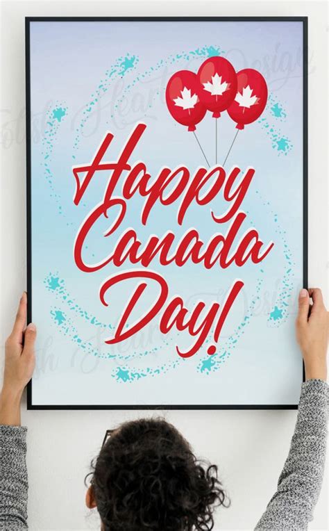 Happy Canada Day Printable Sign Canada Day Poster Celebrate July 1st