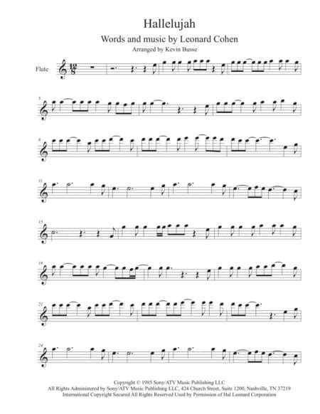 Hallelujah Flute By Leonard Cohen Digital Sheet Music
