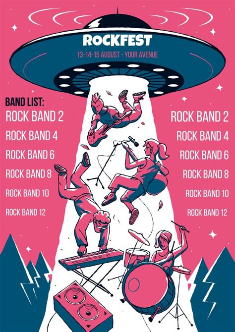 Edit Free Hand Drawn Cool Rock Fest Poster Template
