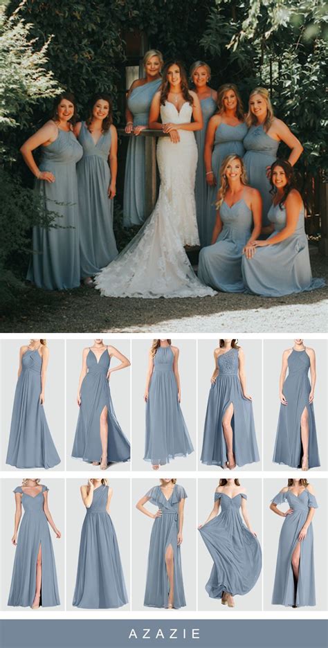Dusty Blue Bridesmaid Dresses Dusty Blue Weddings Bridesmaids And