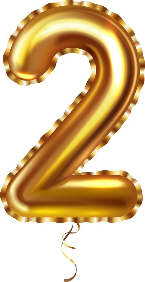 Golden Balloon Number Two 11356514 Png