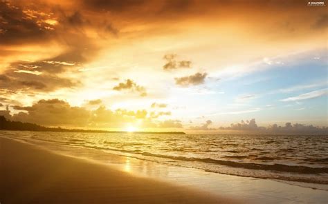 Sea West Sun Beaches For Desktop Wallpapers 2560x1600
