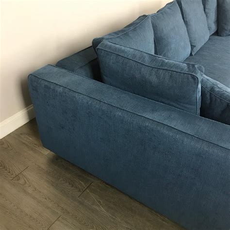 The ceni sectional fuses the classic with the modern with its plush seating, sleek track arms and clean design lines. Aqua Blue Modern Sectional Sofa | Chairish