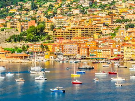 Seaside Town On The French Riviera Landscape Of The Cote D Azur