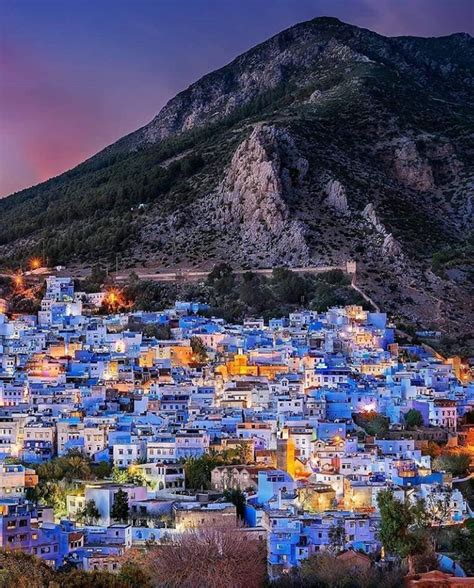 Chefchaouen In Morocco The Blue City Seen From The Sky