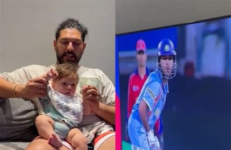 yuvraj singh celebrates 15 years of his 6 sixes with his son orion