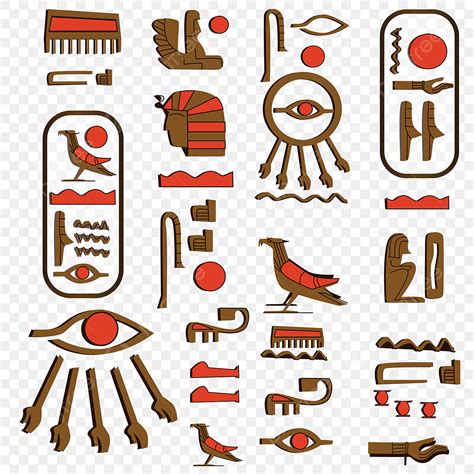 Jeu De Dessin Animé De Hiéroglyphes Egypte Ancienne Png LÉgypte