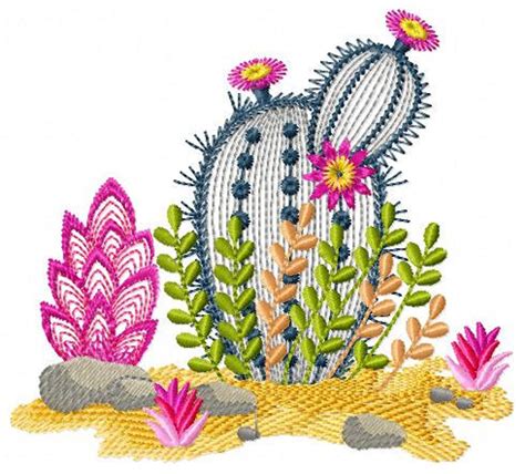Cactus Embroidery Designs Machine Embroidery Pattern Instant Etsy