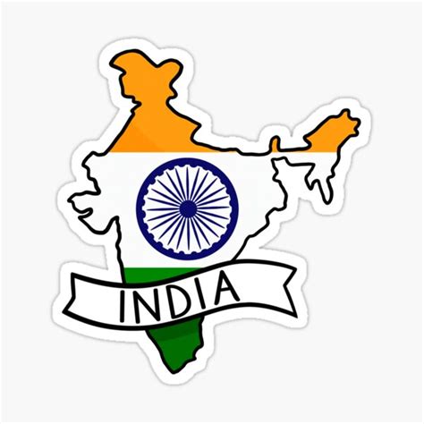 India Flag Map Sticker Sticker For Sale By Drawingvild Redbubble