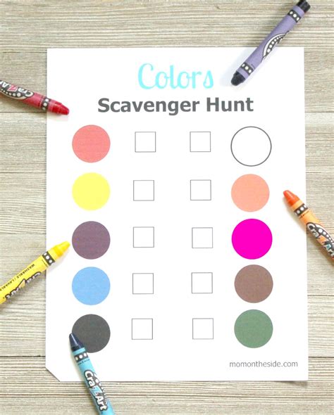 Printable Colors Scavenger Hunt For Kids Mom On The Side