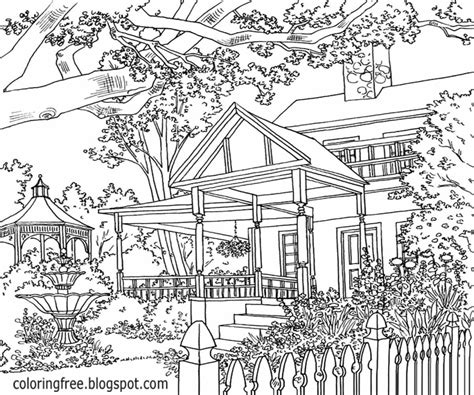 Detailed Landscape Coloring Pages For Adults at GetColorings.com | Free
