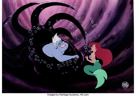 The Little Mermaid Ursula And Ariel Production Cel Set Up Walt Lot