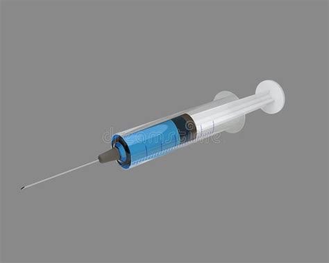 Syringe With Blue Liquid Stock Illustration Illustration Of