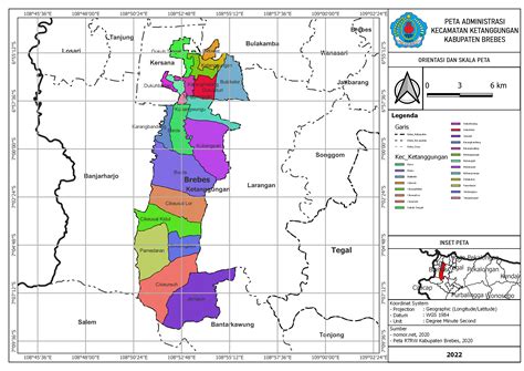 Peta Administrasi Kecamatan Ketanggungan Kabupaten Brebes Neededthing