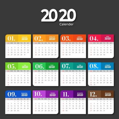 Templat Design Vector Hd Images 2020 Calendar Template Design With