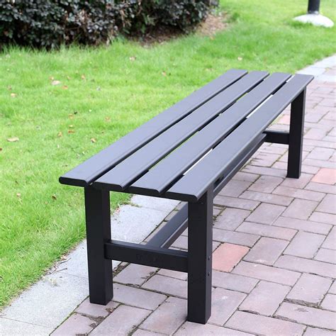 Buy Aluminum Outdoor Patio Bench Black 59 1 X 14 2x 15 7 Inches Light Weight High Load Bearing