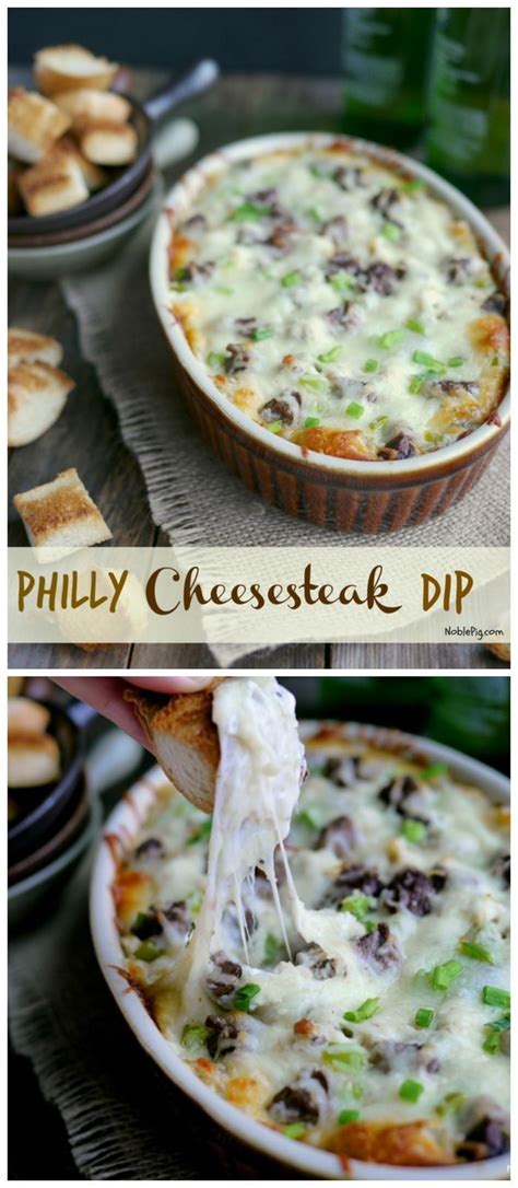 Philly cheese steak soup recipe. Philly Cheesesteak Dip, perfect for Game Day from NoblePig ...
