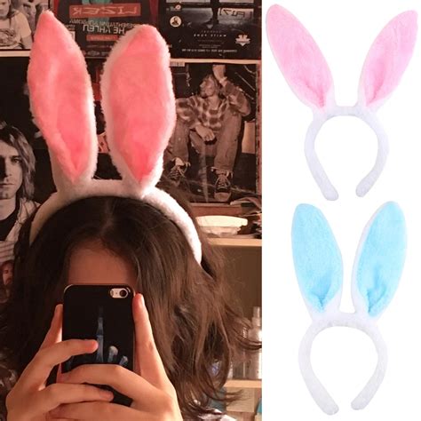 1pcs Velvet Bunny Ears Headbands Women Girls Cute Rabbit Hair Hoop Party Cosplay Hairband