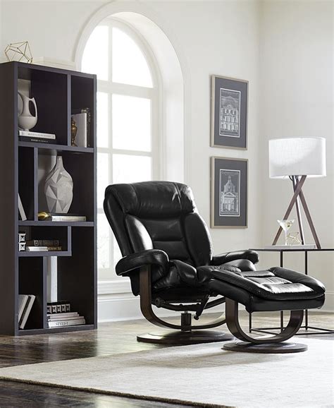 Furniture Closeout Eve Leather Recliner With Ottoman Macys