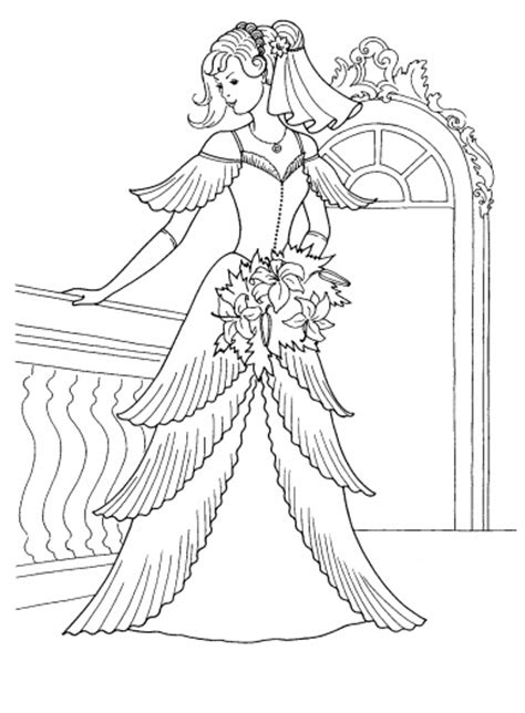 Barbie Wedding Coloring Pages At Free Printable
