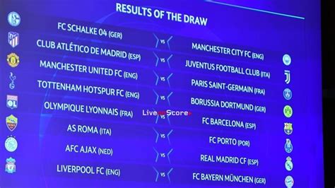 Those 16 teams will all learn their fate in the draw for the first knockout round, which will be held at uefa's headquarters in nyon, switzerland on monday, 14 december at 11:00. UEFA Champions League round of 16 draw - 2018/2019