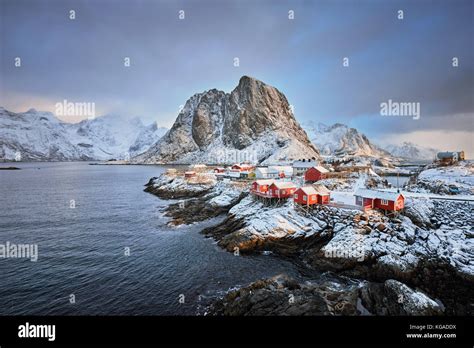 Hamnoy Fishing Village On Lofoten Islands Norway Stock Photo Alamy