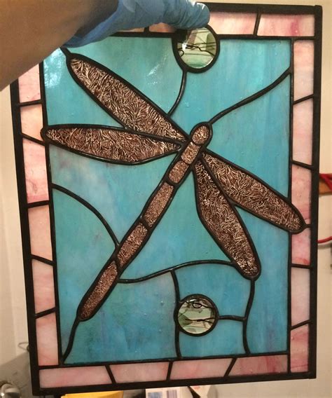 Dragonfly Stained Glass ©️ 2015 By M Sotherden Art Glass Dragonfly
