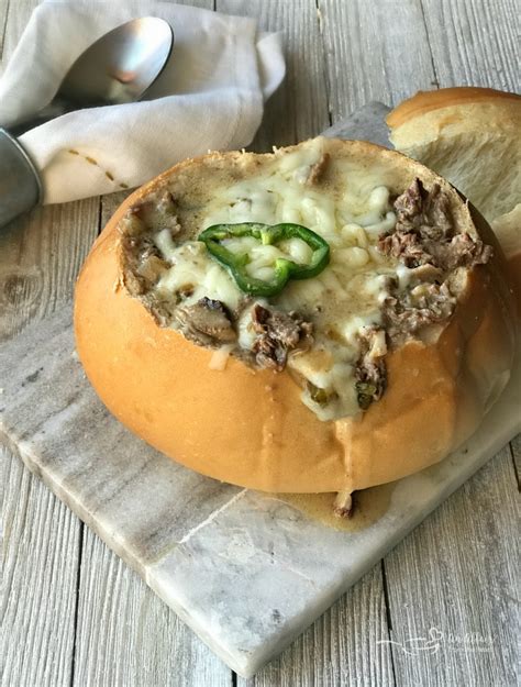 I have to say, i'm pretty excited to be sharing this philly cheese steak pull apart bread with you. Philly Cheese Steak Soup Served in a Bread Bowl - Easy 30 ...