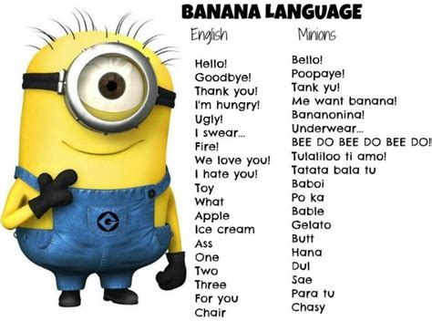 I Love You Minion Language