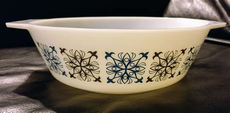 This J A J Pyrex Casserole In The Chelsea Pattern Is From The S