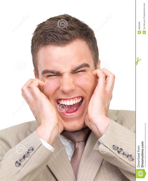 Frustrated Business Man Screaming. Stress At Work. Stock Photo - Image of close, frustrated: 4694266
