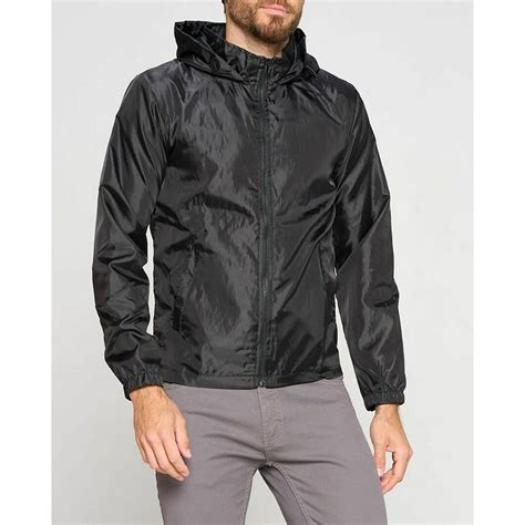 Mens Water Resistant Windbreaker Zip Up Hooded Lightweight Casual Rain