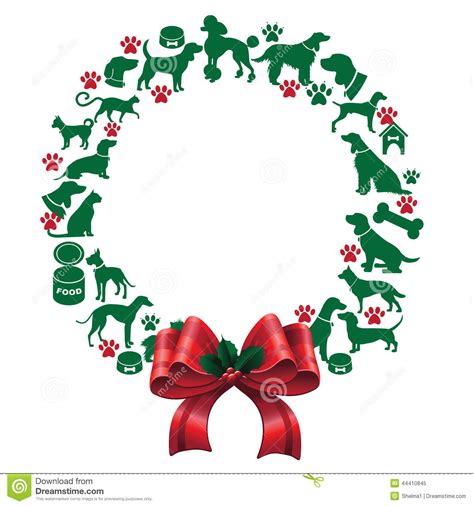 (most of it just is cartoon dog •w. Cartoon Dogs And Cats Christmas Wreath Stock Vector ...