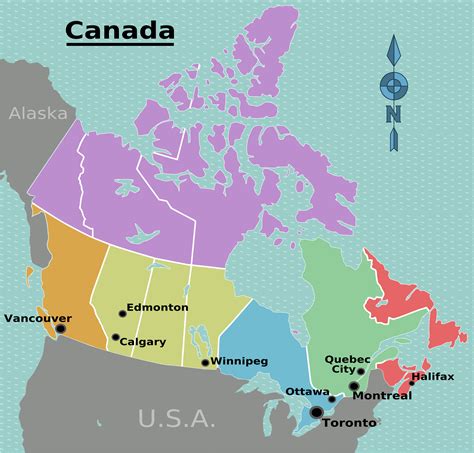 Karta Kanada Canada Map Regions Kanada Karte Maps Regionen Region Worldofmaps North America