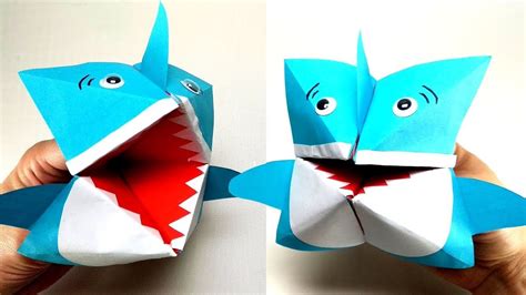 Diy Origami Baby Shark Puppet Youtube Shark Puppet Diy Origami