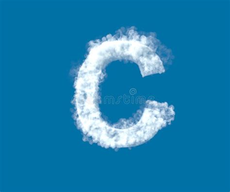 Letter C Made Of Light White Cloud On Blue Sky Background Cloudy
