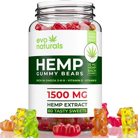 Natural Hemp Gummies 1500mg 25mg Per Gummy Bear With Full Spectrum