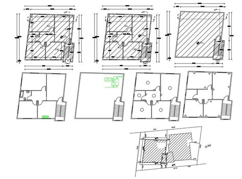 2 Bhk House Plan With Site Plot Design Cadbull