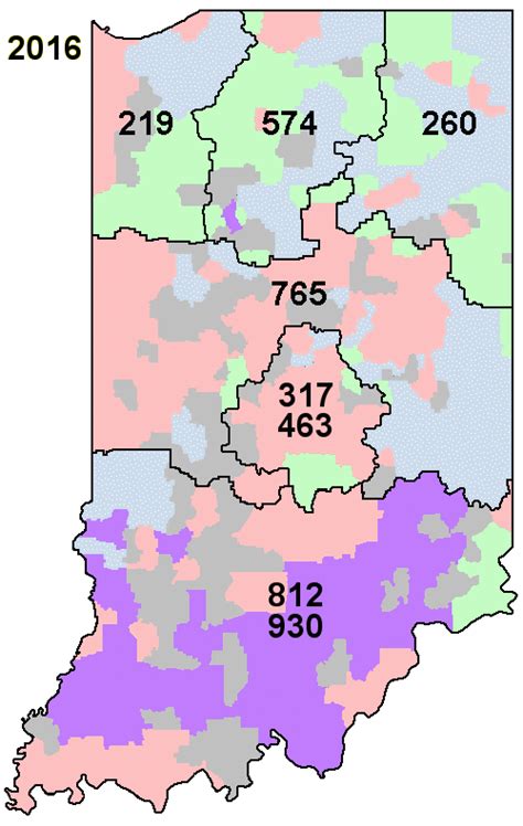 Area Code Map For Indiana