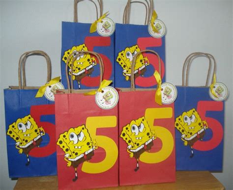 1 Spongebob Favor Bag By Thepartyglamboutique On Etsy 275