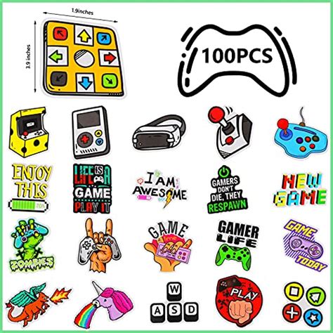 100 Pieces Game Stickers For Kids Colorful Gaming Stickers Vinyl